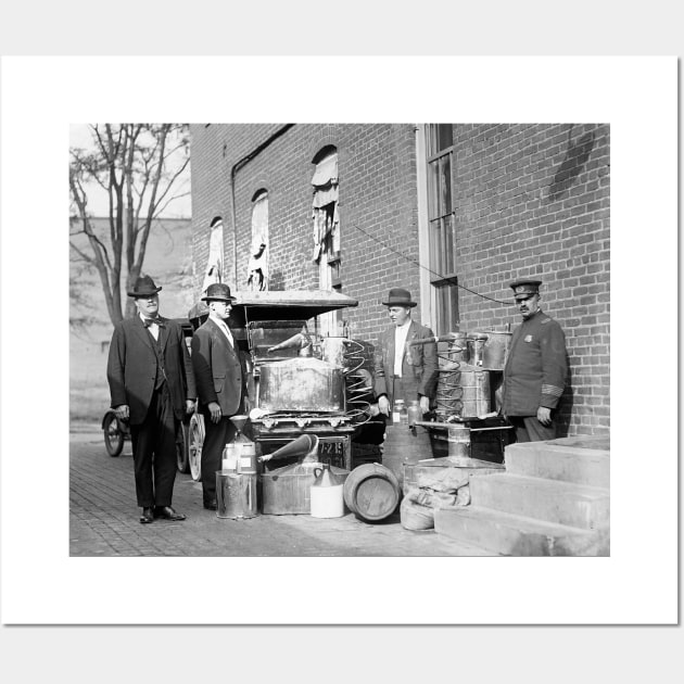 Police With Confiscated Still, 1922. Vintage Photo Wall Art by historyphoto